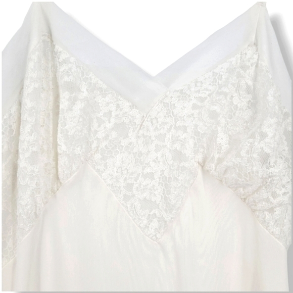 VINTAGE 1960s JOAN BROWNE Montgomery Ward Slip Dress Snow White Ivory - Picture 12 of 16